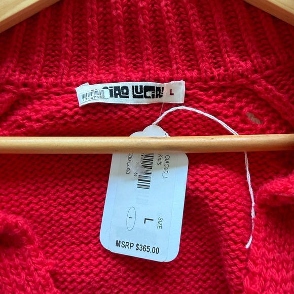 Ciao Lucia Belinha Vibrant Red V-Neck Sweater - Picture 7 of 11